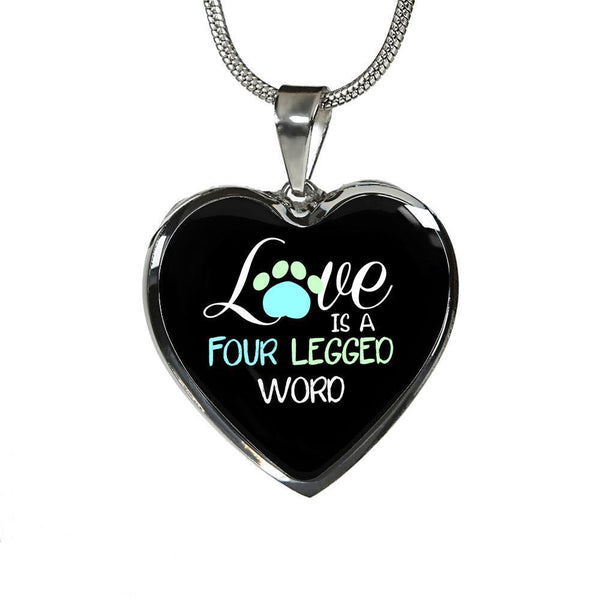 Veterinary Jewelry Gift Luxury Heart Necklace - Love is four legged word-Necklace-I love Veterinary