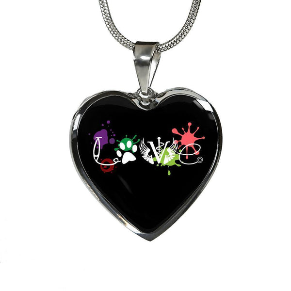 Veterinary Jewelry Gift Luxury Heart Necklace - LOVE Veterinary Medicine-Necklace-I love Veterinary