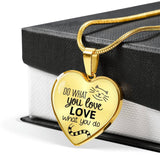 Veterinary Jewelry Gift Luxury Heart Necklace - Love what you do-Necklace-I love Veterinary
