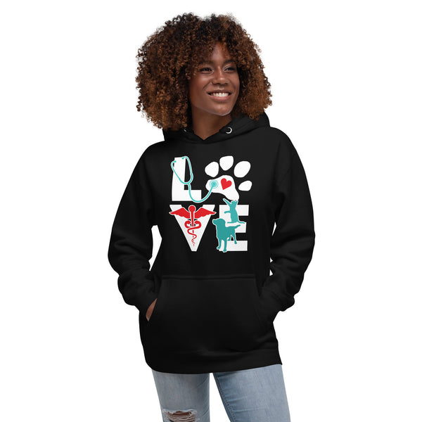Veterinary Love Dog and Cat Unisex Premium Hoodie-Premium Unisex Hoodie-I love Veterinary