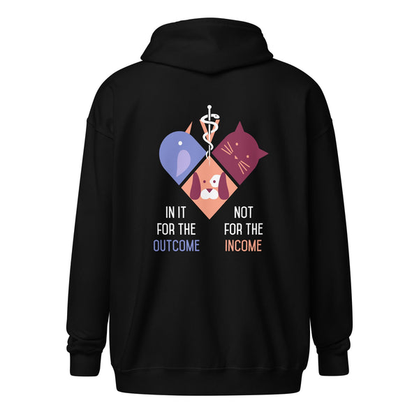 Veterinary Medicine - In it of the outcome not for the income Gildan Heavy Blend Adult Zip Hoodie-Unisex Heavy Blend Zip Hoodie | Gildan 18600-I love Veterinary