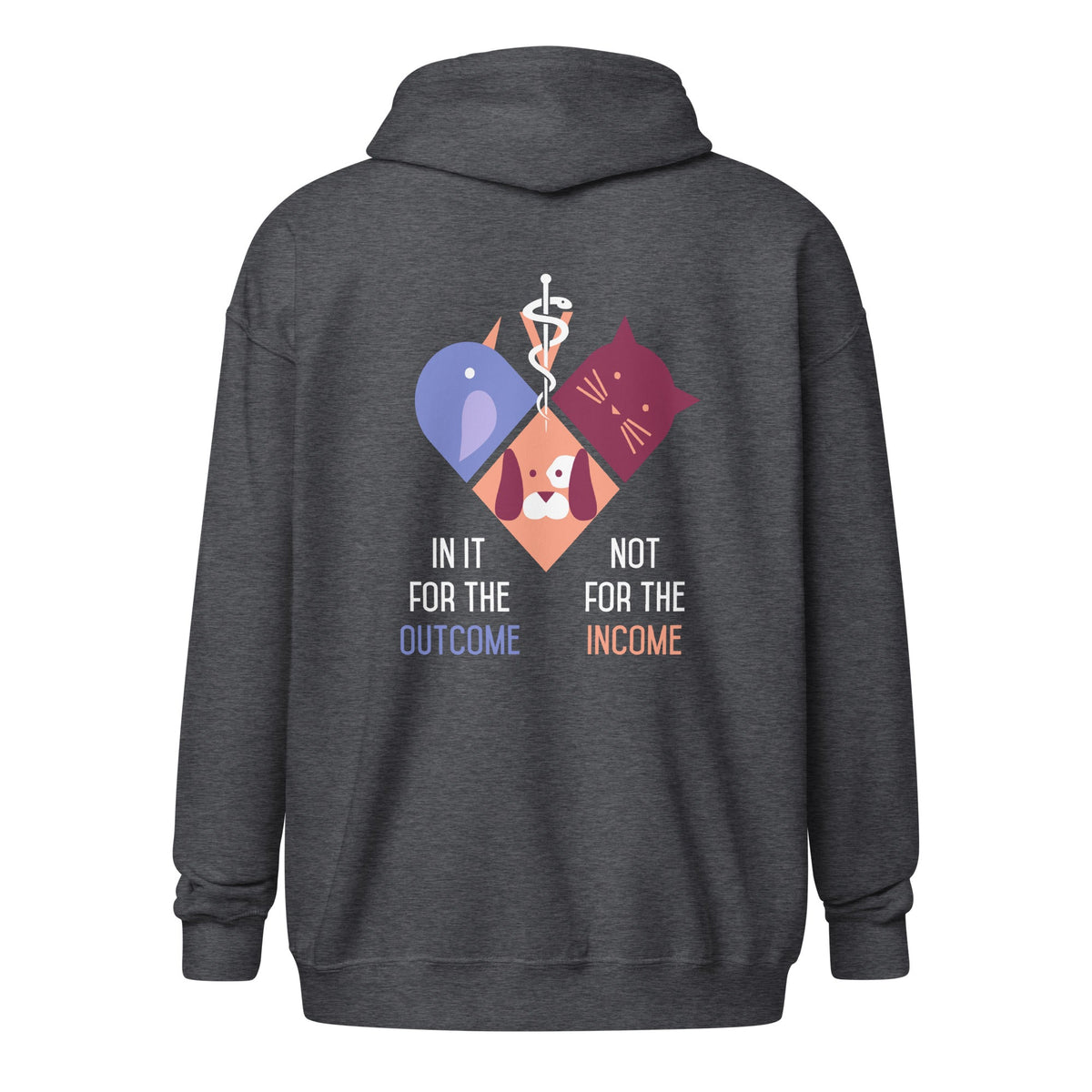 Veterinary Medicine - In it of the outcome not for the income Gildan Heavy Blend Adult Zip Hoodie-Unisex Zip Hoodie | Gildan 18600-I love Veterinary