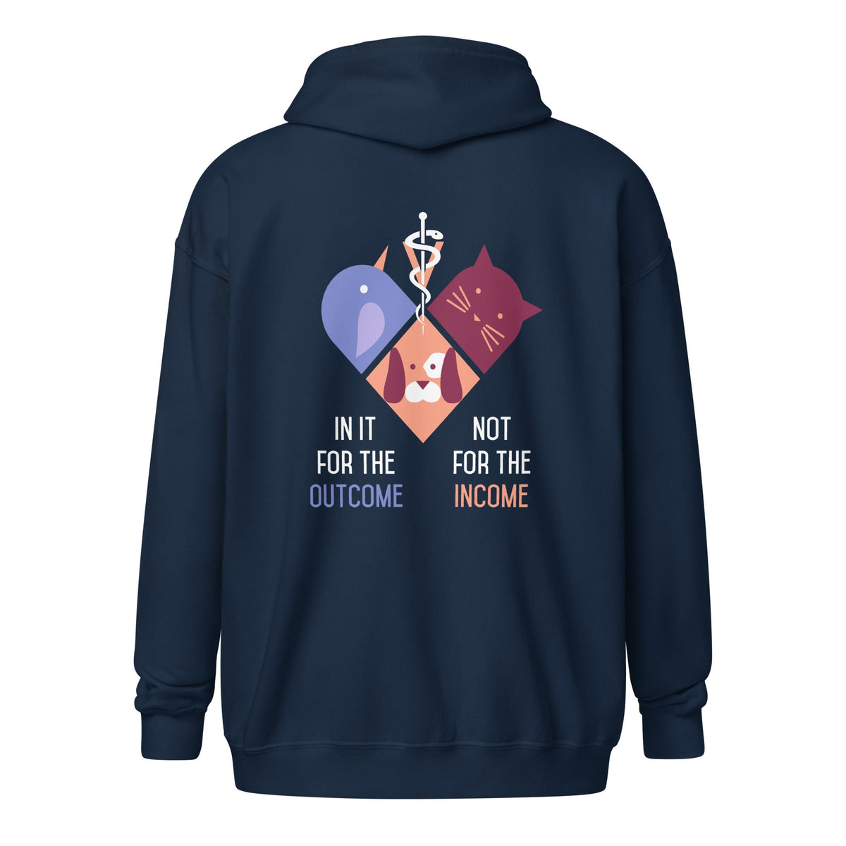 Veterinary Medicine - In it of the outcome not for the income Gildan Heavy Blend Adult Zip Hoodie-Unisex Zip Hoodie | Gildan 18600-I love Veterinary