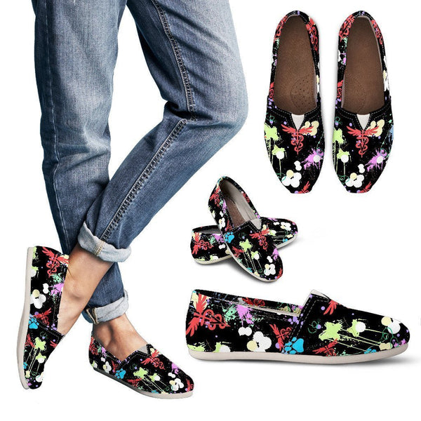 Veterinary Pattern Black Women's Casual Shoes-Casual shoes-I love Veterinary