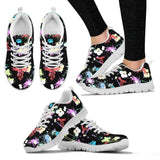 Veterinary Pattern Black Women's Sneakers-Sneakers-I love Veterinary