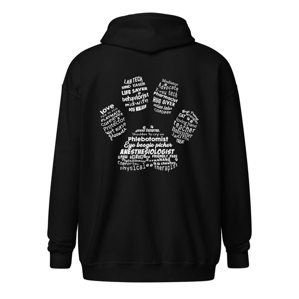Veterinary Pawprint Unisex Zip Hoodie-Unisex Zip Hoodie | Gildan 18600-I love Veterinary