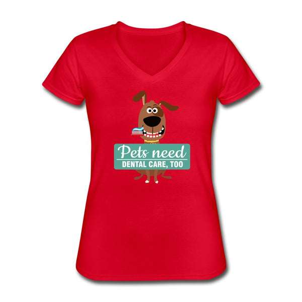 Veterinary - Pet Dental Health Awareness Women's V-Neck T-Shirt-Women's V-Neck T-Shirt | Fruit of the Loom L39VR-I love Veterinary