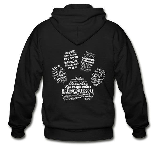 Veterinary Receptionist Pawprint Unisex Zip Hoodie-Heavy Blend Adult Zip Hoodie | Gildan G18600-I love Veterinary