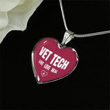 Veterinary Technician Jewelry Gift Luxury Heart Necklace - Vet Tech Live, Love, Heal-Necklace-I love Veterinary