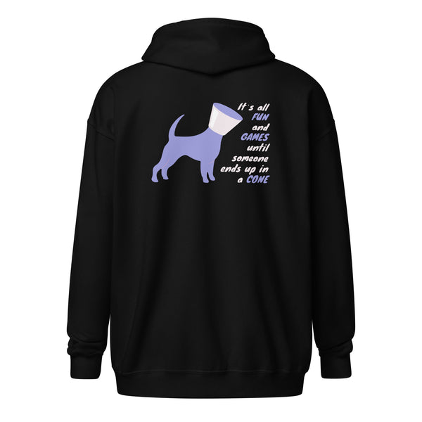 Veterinary - Until someone ends up in a cone Unisex heavy blend zip hoodie-Unisex Heavy Blend Zip Hoodie | Gildan 18600-I love Veterinary