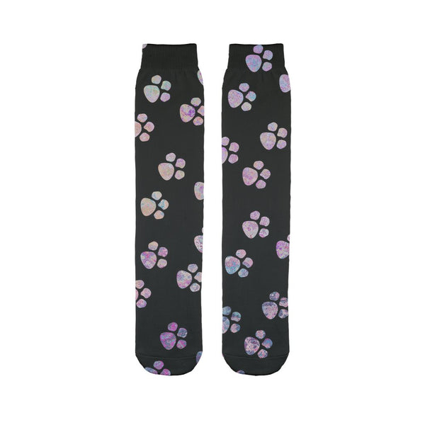 Watercolor Pawprints Sublimation Tube Sock-Sublimation Sock-I love Veterinary