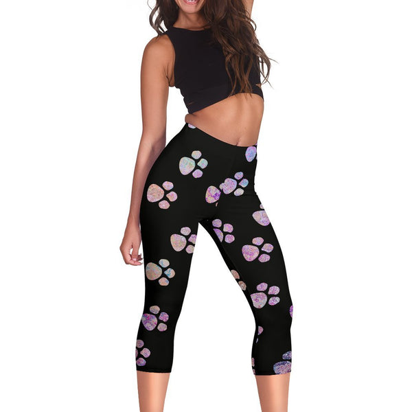 Watercolor Paws Capri Leggings-Leggings-I love Veterinary
