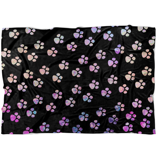 Watercolor Paws Fleece Blanket-Blankets-I love Veterinary