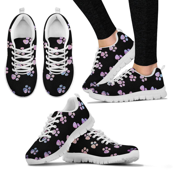 Watercolor Paws Women's Sneakers-Sneakers-I love Veterinary
