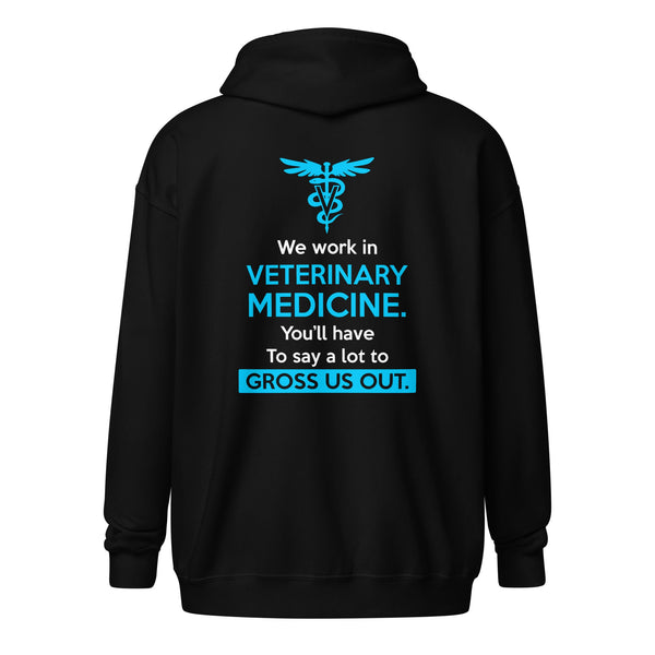 We work in veterinary medicine Unisex Zip Hoodie-Unisex Heavy Blend Zip Hoodie | Gildan 18600-I love Veterinary