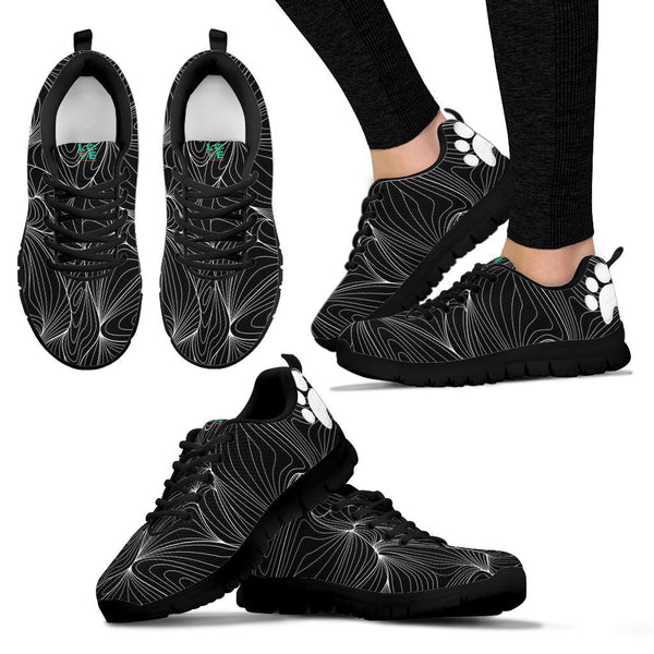 Web with Pawprints on heel - Women's Sneakers-Sneakers-I love Veterinary