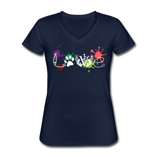 LOVE Veterinary Medicine Women's Women's V-Neck T-Shirt-Women's T-Shirt | Fruit of the Loom L3930R-I love Veterinary