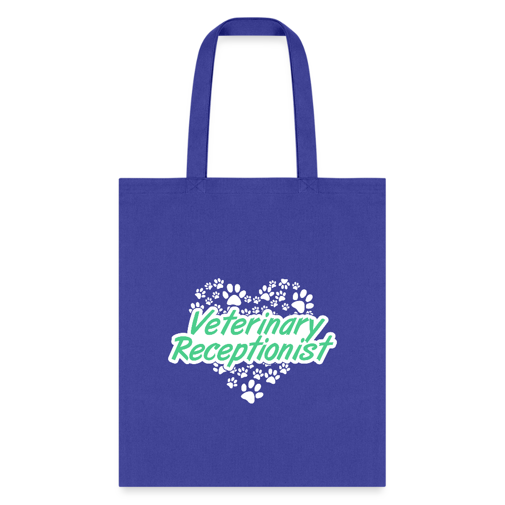 Veterinary Receptionist Heart Paws Tote Bag-Tote Bag | Q-Tees Q800-I love Veterinary