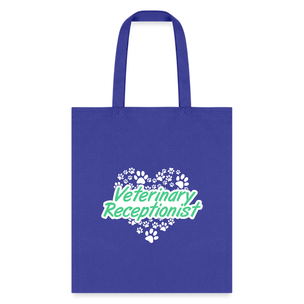 Veterinary Receptionist Heart Paws Tote Bag-Tote Bag | Q-Tees Q800-I love Veterinary