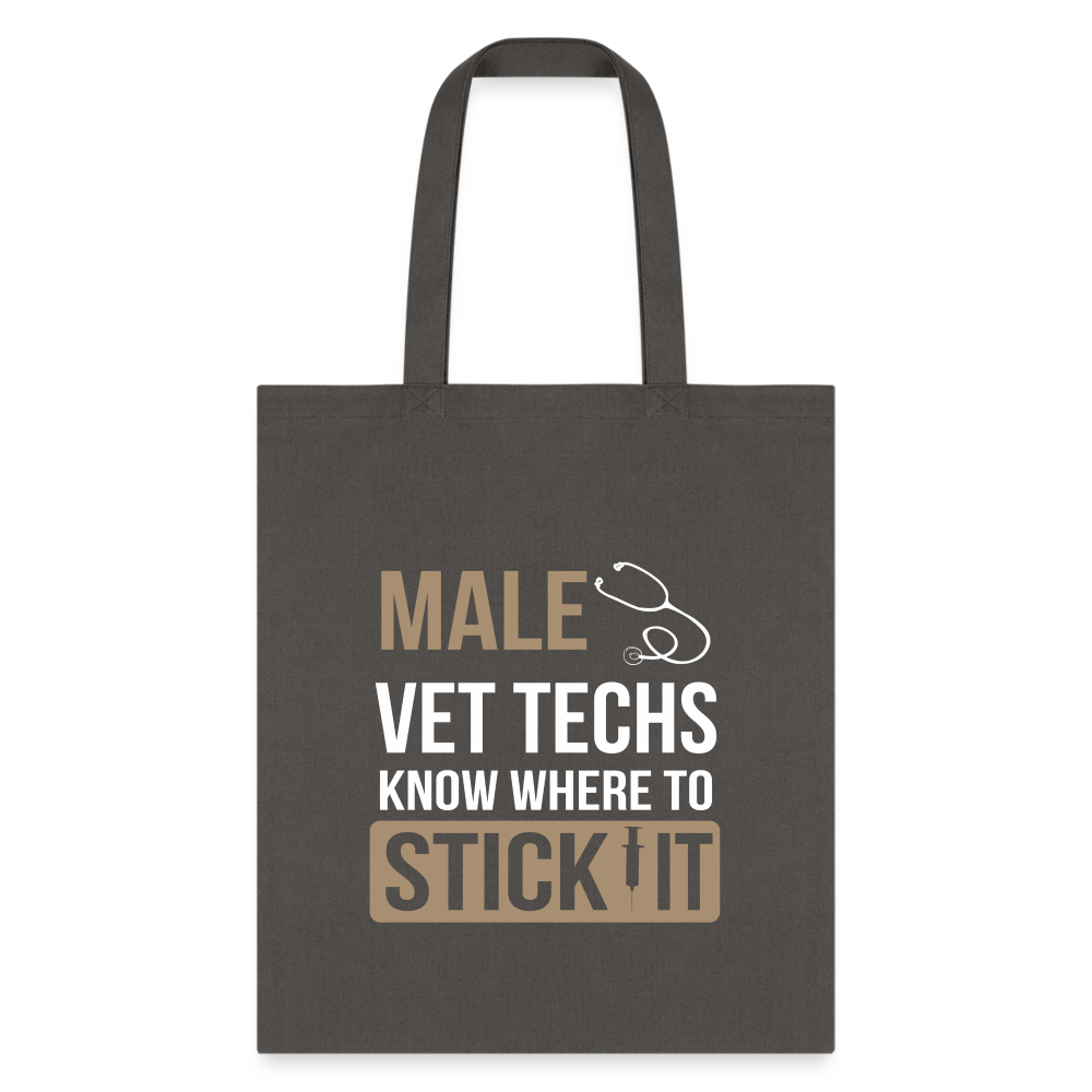 Male Vet Techs know where to Tote Bag-Tote Bag | Q-Tees Q800-I love Veterinary