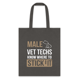 Male Vet Techs know where to Tote Bag-Tote Bag | Q-Tees Q800-I love Veterinary