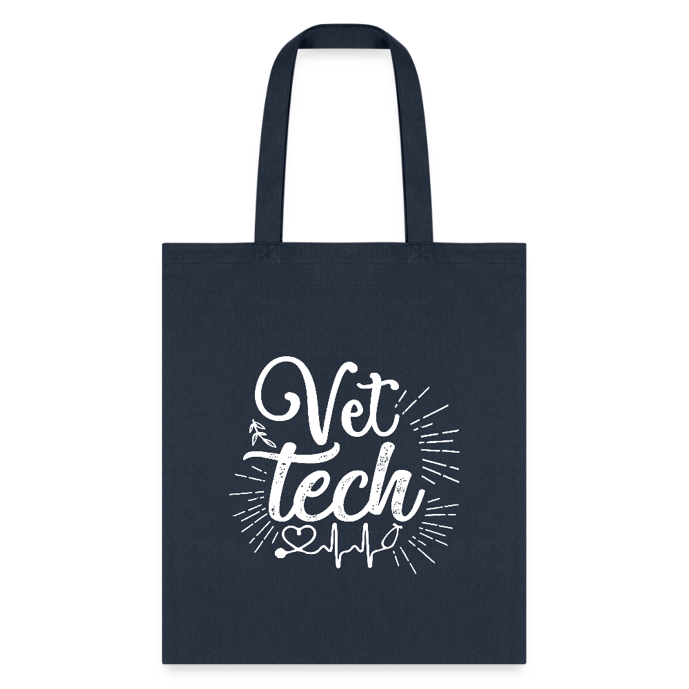 Vet Tech Stethoscope Pulse Tote Bag-Tote Bag | Q-Tees Q800-I love Veterinary