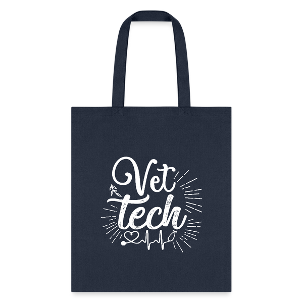Vet Tech Stethoscope Pulse Tote Bag-Tote Bag | Q-Tees Q800-I love Veterinary