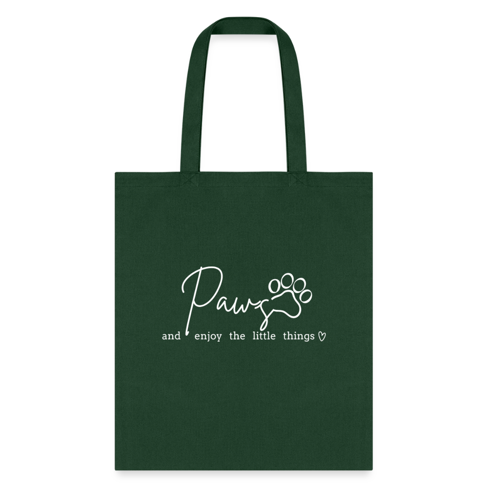 Paws and enjoy the little things Cotton Tote Bag-Tote Bag | Q-Tees Q800-I love Veterinary
