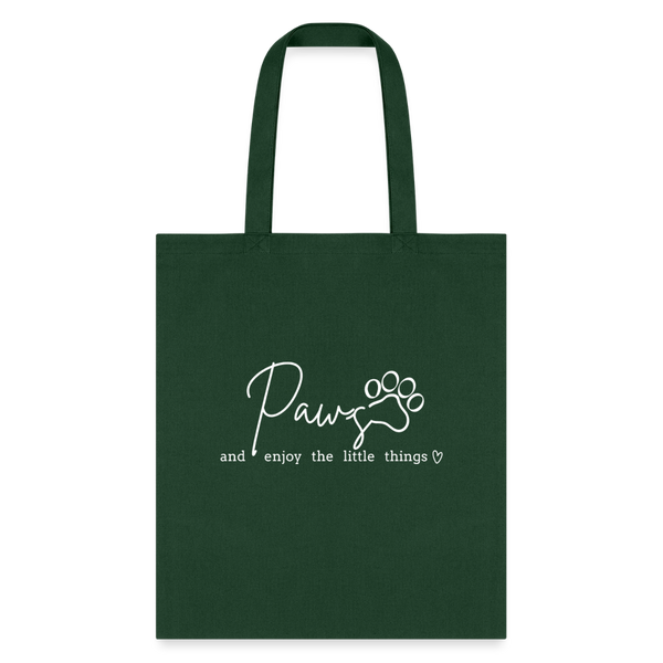 Paws and enjoy the little things Cotton Tote Bag-Tote Bag | Q-Tees Q800-I love Veterinary
