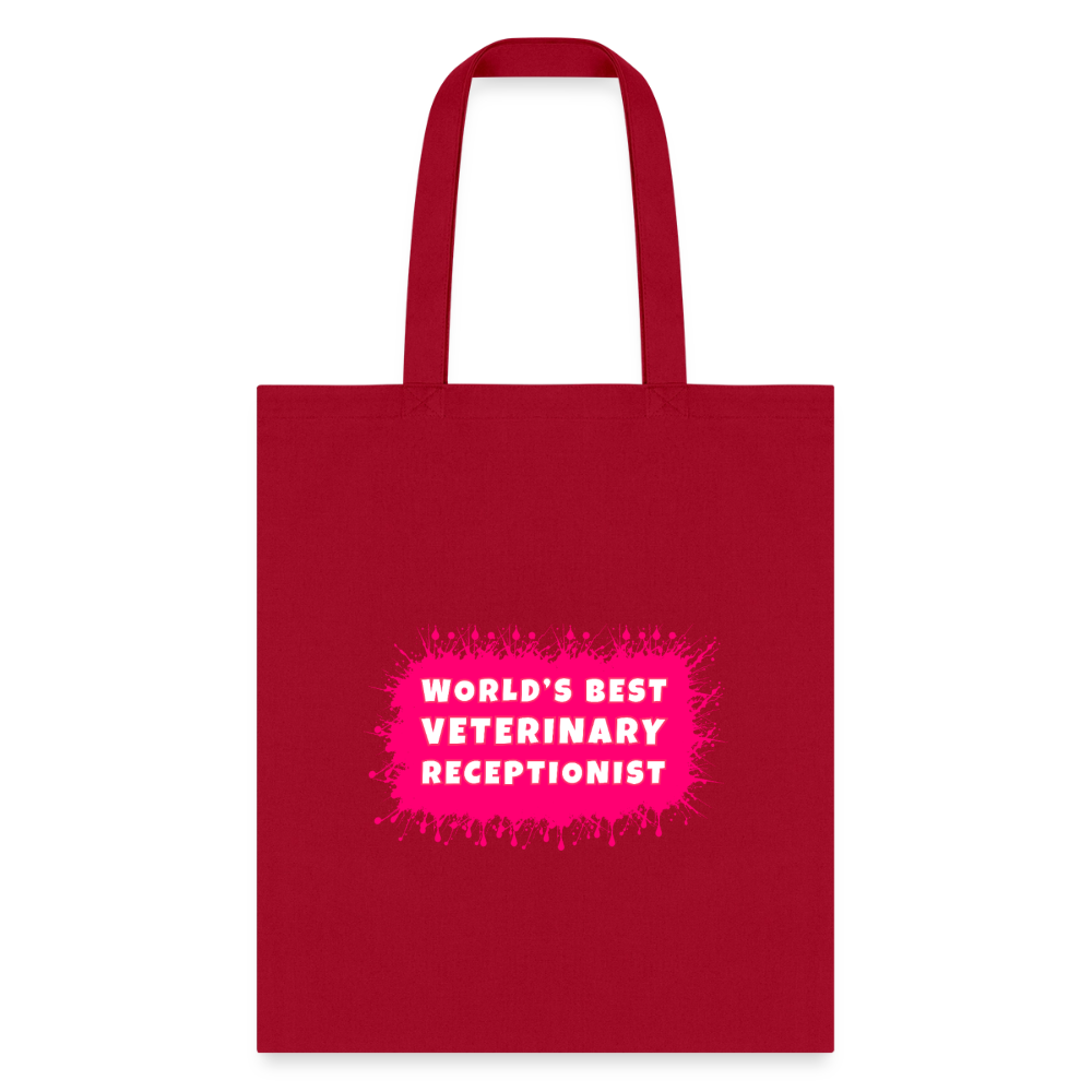 World's best veterinary receptionist color splash Tote Bag-Tote Bag | Q-Tees Q800-I love Veterinary