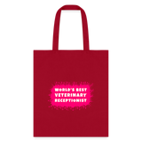 World's best veterinary receptionist color splash Tote Bag-Tote Bag | Q-Tees Q800-I love Veterinary