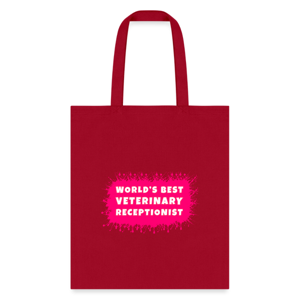 World's best veterinary receptionist color splash Tote Bag-Tote Bag | Q-Tees Q800-I love Veterinary