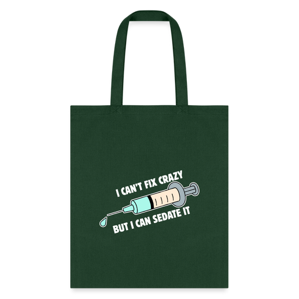 I can't fix crazy but I can sedate it Cotton Tote Bag-Tote Bag | Q-Tees Q800-I love Veterinary