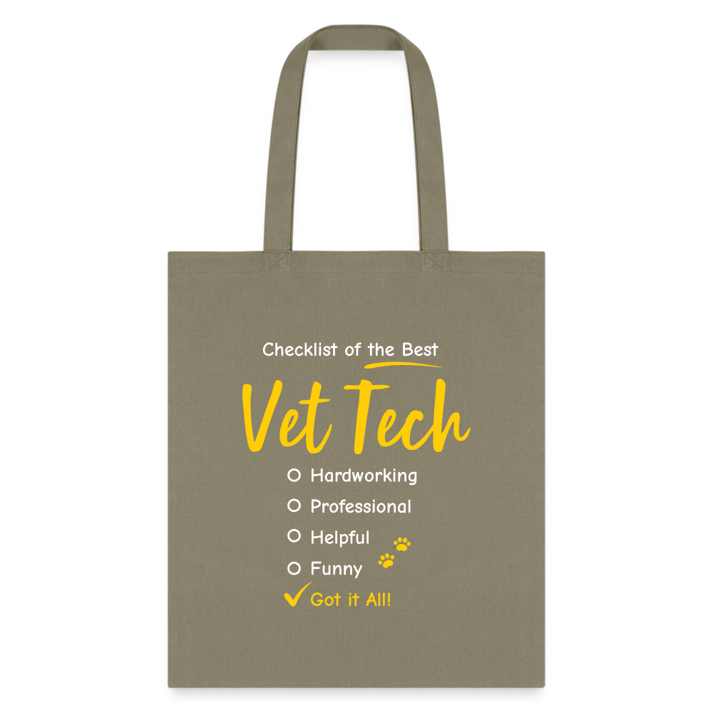 Checklist of the best Vet Tech Tote Bag-Tote Bag | Q-Tees Q800-I love Veterinary