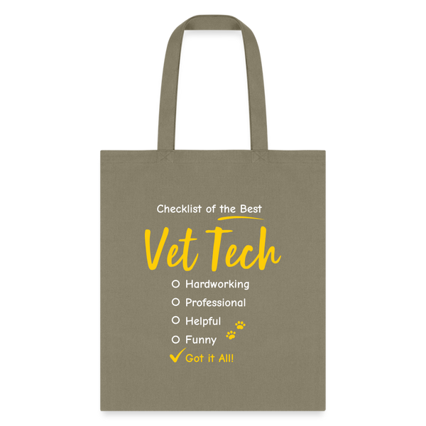 Checklist of the best Vet Tech Tote Bag-Tote Bag | Q-Tees Q800-I love Veterinary