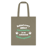Behind every great veterinarian is an exhausted vet receptionist Tote Bag-Tote Bag | Q-Tees Q800-I love Veterinary