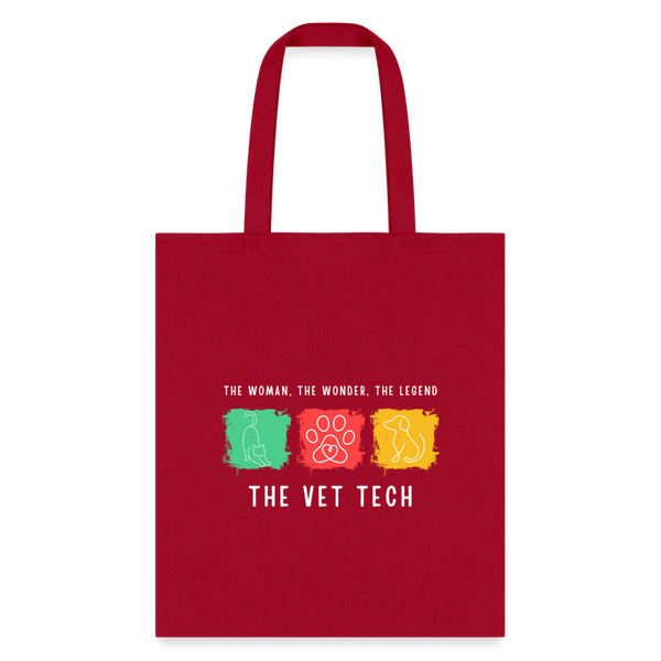 The woman, the wonder, the legend - the Vet Tech Cotton Tote Bag-Tote Bag | Q-Tees Q800-I love Veterinary