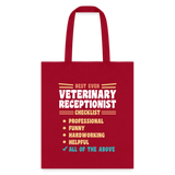 Veterinary Receptionist Best Ever Cotton Tote Bag-Tote Bag | Q-Tees Q800-I love Veterinary