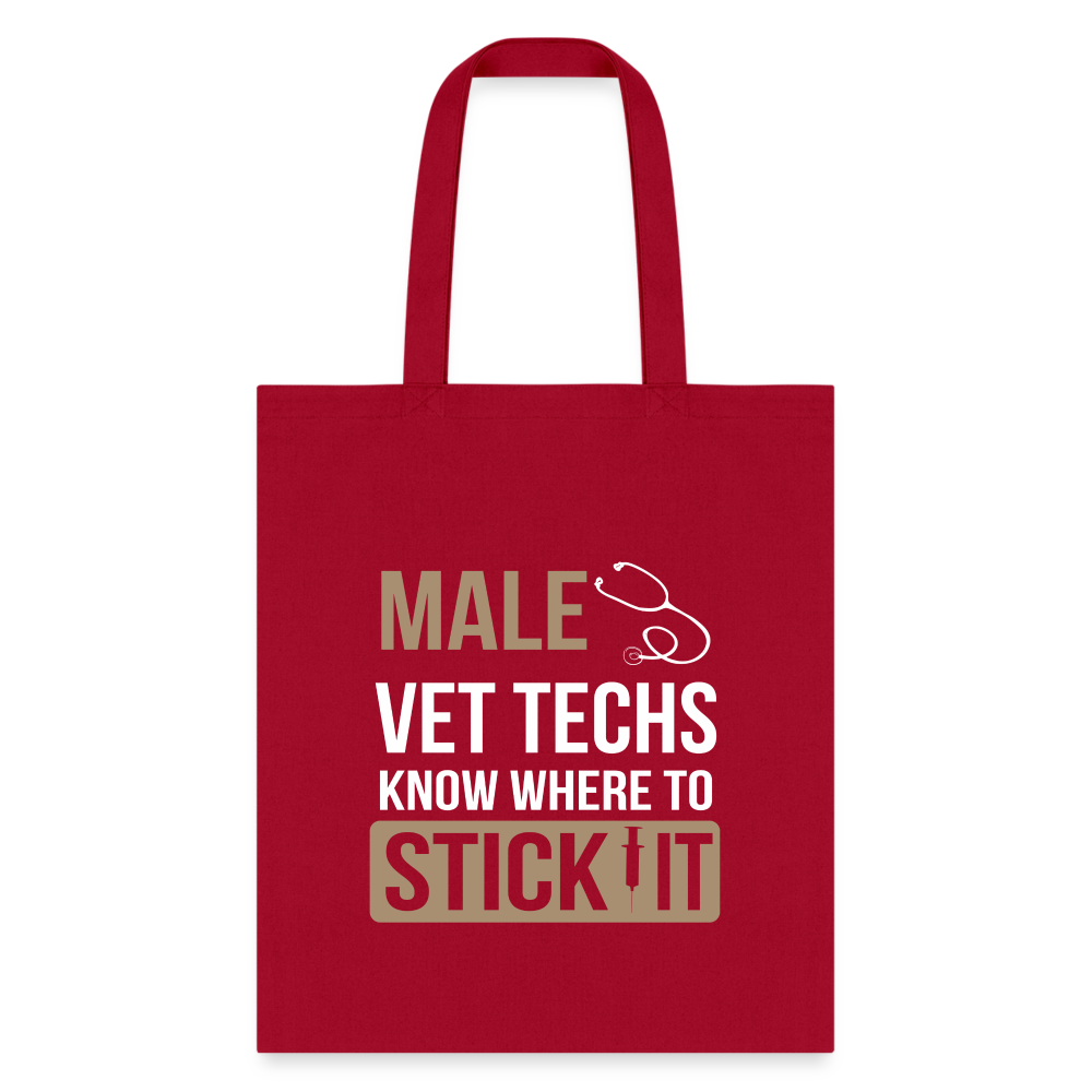 Male Vet Techs know where to Tote Bag-Tote Bag | Q-Tees Q800-I love Veterinary