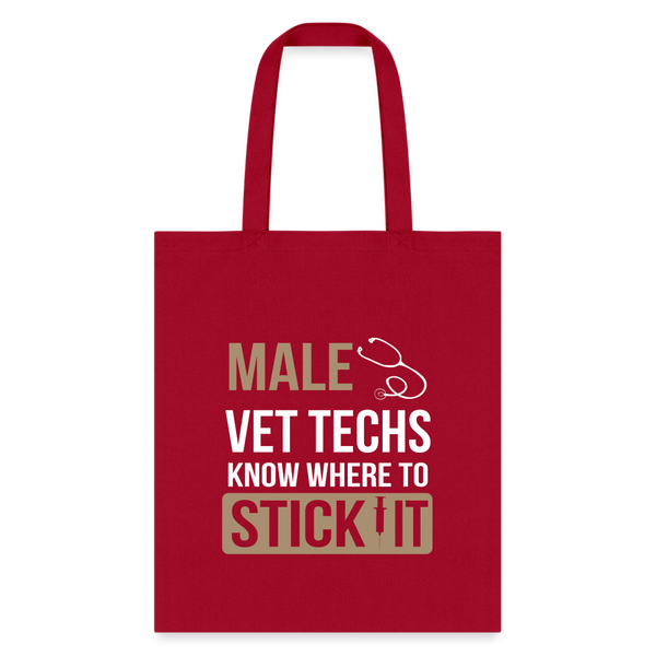 Male Vet Techs know where to Tote Bag-Tote Bag | Q-Tees Q800-I love Veterinary