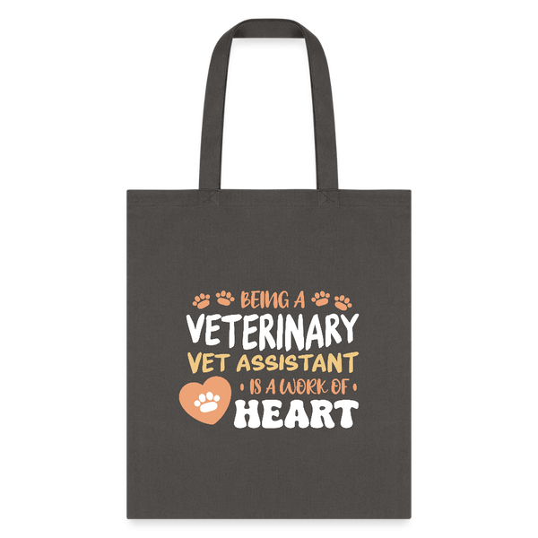 Vet Assistant - Work Of Heart Cotton Tote Bag-Tote Bag | Q-Tees Q800-I love Veterinary