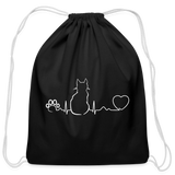 Cat Pulse Drawstring Bag-Cotton Drawstring Bag | Q-Tees Q4500-I love Veterinary