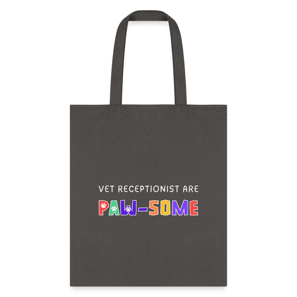 Vet receptionist are paw-some Cotton Tote Bag-Tote Bag | Q-Tees Q800-I love Veterinary