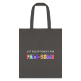 Vet receptionist are paw-some Cotton Tote Bag-Tote Bag | Q-Tees Q800-I love Veterinary