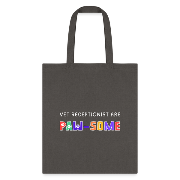 Vet receptionist are paw-some Cotton Tote Bag-Tote Bag | Q-Tees Q800-I love Veterinary