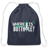 Where is your buthole Drawstring Bag-Cotton Drawstring Bag | Q-Tees Q4500-I love Veterinary