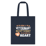 Veterinary receptionist work of heart Cotton Tote Bag-Tote Bag | Q-Tees Q800-I love Veterinary