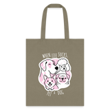 When life sucks pet a dog Cotton Tote Bag-Tote Bag | Q-Tees Q800-I love Veterinary
