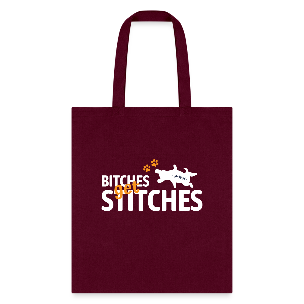 Bitches get stiches Tote Bag-Tote Bag | Q-Tees Q800-I love Veterinary