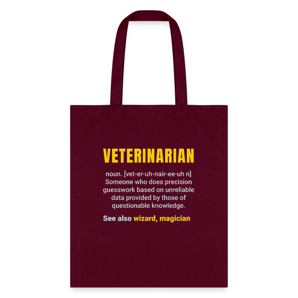 Veterinarian Definition Cotton Tote Bag-Tote Bag | Q-Tees Q800-I love Veterinary